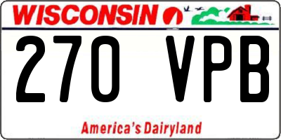 WI license plate 270VPB