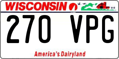 WI license plate 270VPG