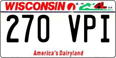 WI license plate 270VPI