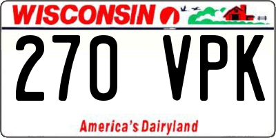 WI license plate 270VPK