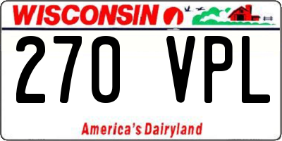 WI license plate 270VPL