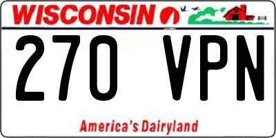 WI license plate 270VPN