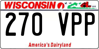 WI license plate 270VPP