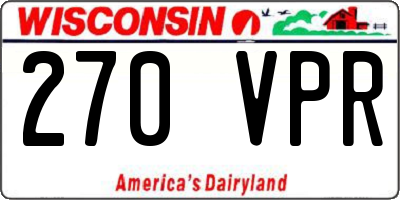 WI license plate 270VPR