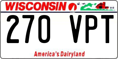 WI license plate 270VPT