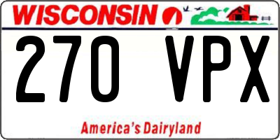 WI license plate 270VPX