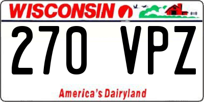 WI license plate 270VPZ