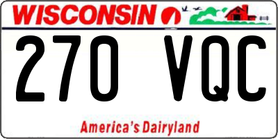 WI license plate 270VQC
