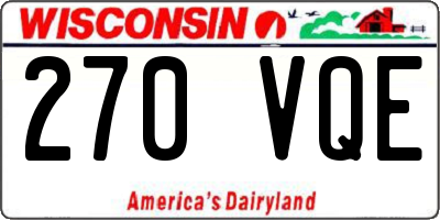 WI license plate 270VQE
