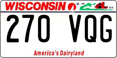 WI license plate 270VQG