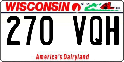 WI license plate 270VQH
