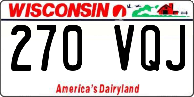 WI license plate 270VQJ