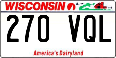 WI license plate 270VQL