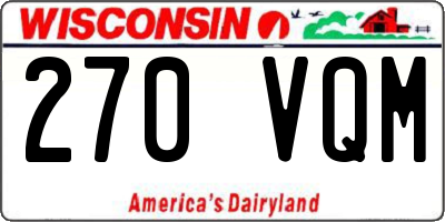 WI license plate 270VQM