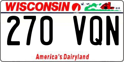 WI license plate 270VQN