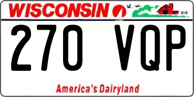 WI license plate 270VQP