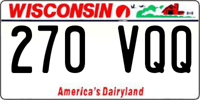 WI license plate 270VQQ