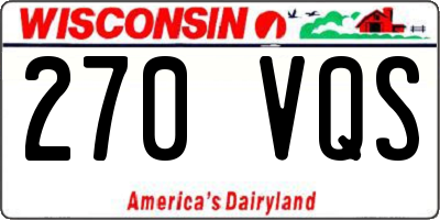 WI license plate 270VQS