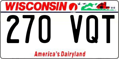 WI license plate 270VQT