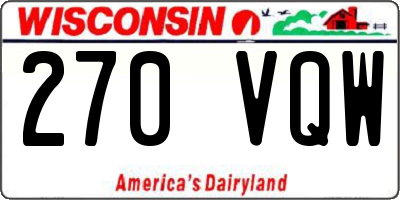 WI license plate 270VQW