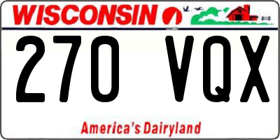 WI license plate 270VQX
