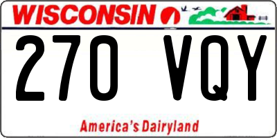 WI license plate 270VQY