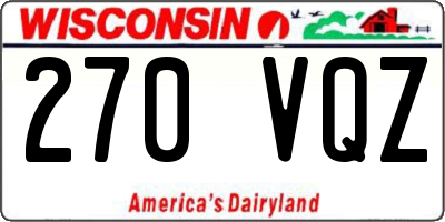WI license plate 270VQZ