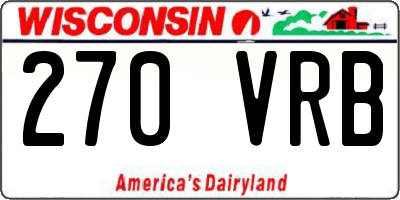 WI license plate 270VRB