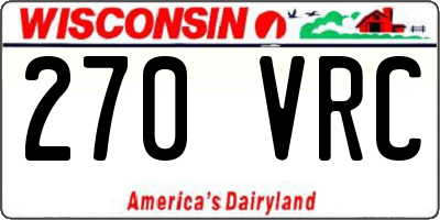 WI license plate 270VRC