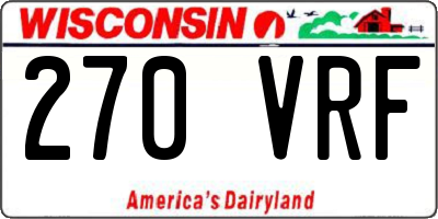 WI license plate 270VRF