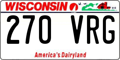 WI license plate 270VRG