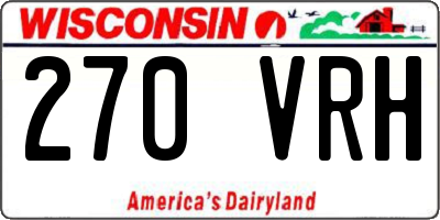 WI license plate 270VRH