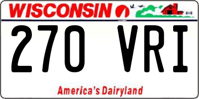 WI license plate 270VRI