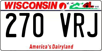 WI license plate 270VRJ