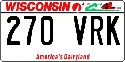 WI license plate 270VRK