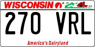 WI license plate 270VRL