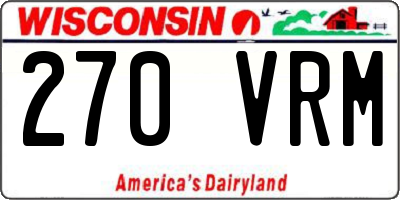 WI license plate 270VRM