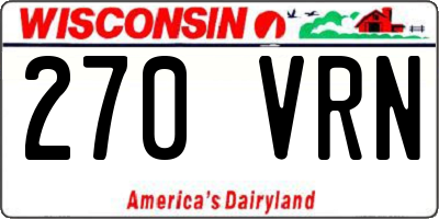 WI license plate 270VRN