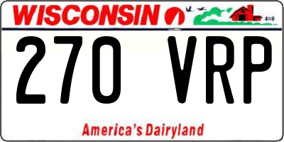 WI license plate 270VRP