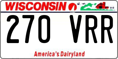 WI license plate 270VRR