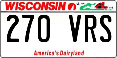 WI license plate 270VRS
