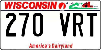WI license plate 270VRT