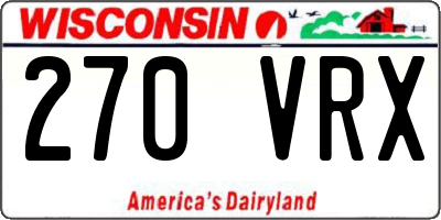WI license plate 270VRX