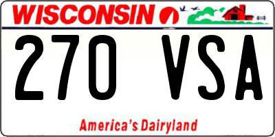WI license plate 270VSA