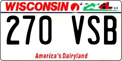 WI license plate 270VSB
