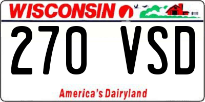 WI license plate 270VSD