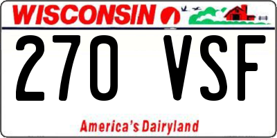 WI license plate 270VSF
