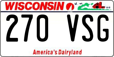 WI license plate 270VSG