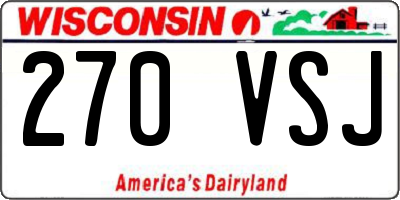 WI license plate 270VSJ