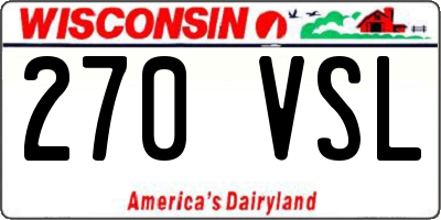 WI license plate 270VSL